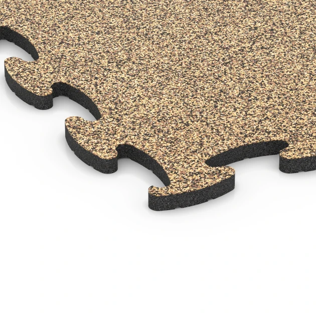 Detailaufnahme der Randausprägung von WARCO-Produkt 6894, Fitness Max gymgolv, Format 97,1 x 97,1 x 2,8 cm, Farbe Rattan.