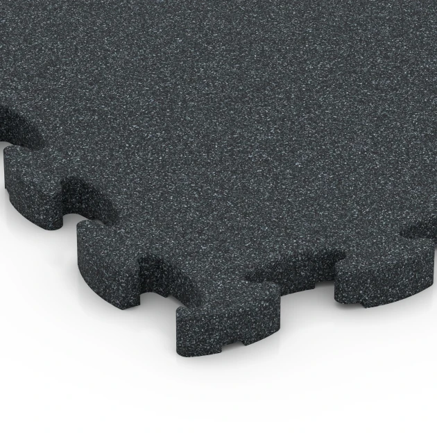 Detailaufnahme der Randausprägung von WARCO-Produkt 6964, Fitness Premium studiogolv, Format 28,9 x 28,9 x 1,8 cm, Farbe Antracit.