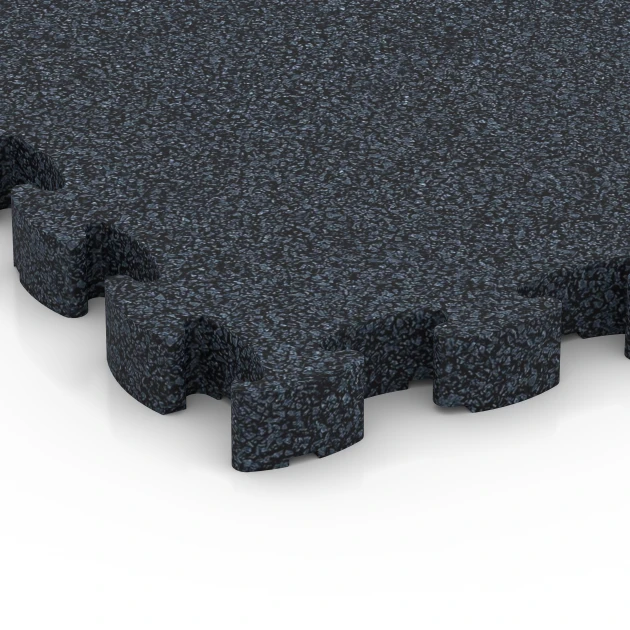 Detailaufnahme der Randausprägung von WARCO-Produkt 6959, Fitness Premium träningsgolv, Format 28,9 x 28,9 x 2,8 cm, Farbe Antracit.