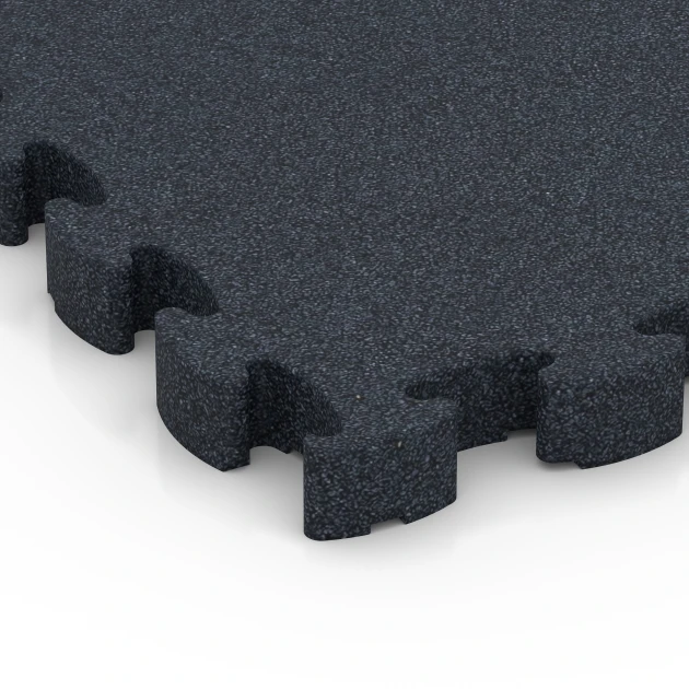 Detailaufnahme der Randausprägung von WARCO-Produkt 6965, Fitness Premium studiogolv, Format 28,9 x 28,9 x 2,8 cm, Farbe Antracit.