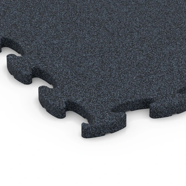 Detailaufnahme der Randausprägung von WARCO-Produkt 6960, Fitness Premium träningsgolv, Format 45,9 x 45,9 x 1,8, Farbe Antracit.