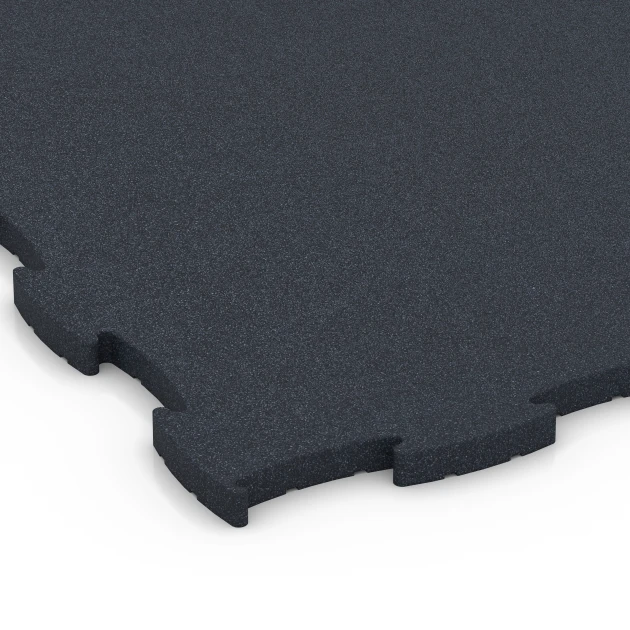 Detailaufnahme der Randausprägung von WARCO-Produkt 6969, Fitness Premium studiogolv, Format 99 x 99 x 2,8 cm, Farbe Antracit.