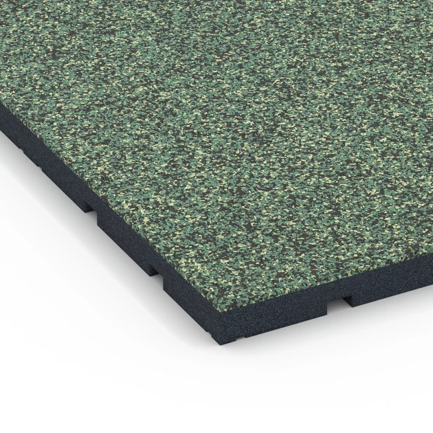 Detailaufnahme der Randausprägung von WARCO-Produkt 7134, Gymgolv för utomhusbruk, Format 60 x 60 x 3 cm | 0,36 m², Farbe Engelskt gräs.