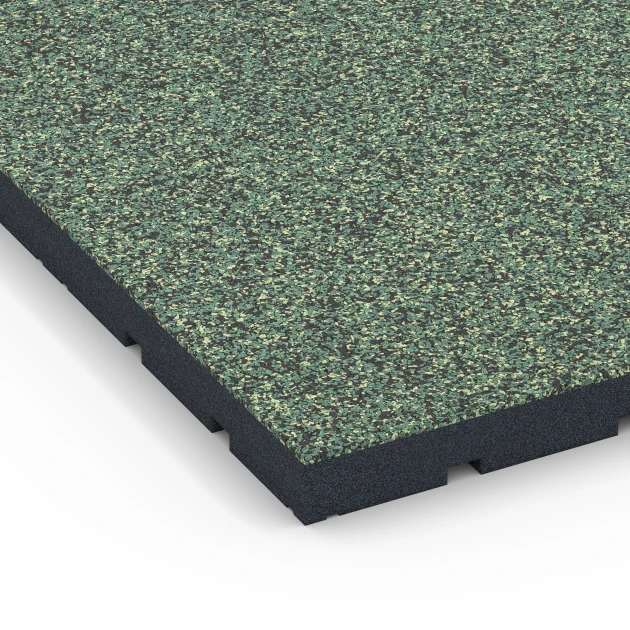 Detailaufnahme der Randausprägung von WARCO-Produkt 7143, Gymgolv för utomhusbruk, Format 60 x 60 x 4 cm | 0,36 m², Farbe Engelskt gräs.