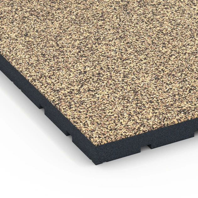 Detailaufnahme der Randausprägung von WARCO-Produkt 7149, Gymgolv för utomhusbruk, Format 60 x 60 x 4 cm | 0,36 m², Farbe Rattan.