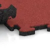 Großaufnahme vom Verbindungssystem von WARCO-Boden 6025 - Trappflisa im Farbdesign Rose. Abmessungen 1000 x 1000 x 30 mm.