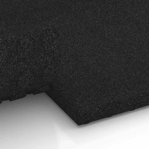 Großaufnahme vom Verbindungssystem von WARCO-Boden 6648 - Stallplatta Lyx im Farbdesign Antracit. Abmessungen 100 x 50 x 5 cm.