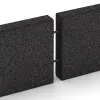 Großaufnahme vom Verbindungssystem von WARCO-Boden 2596 - Gummi-Randstein (Tiefbord) im Farbdesign Anthracite. Abmessungen 1000 x 50 x 250 mm.