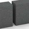 Großaufnahme vom Verbindungssystem von WARCO-Boden 2601 - Gummi-Bordstein (Blockstufe) im Farbdesign Skiffergrå. Abmessungen 1000 x 300 x 150 mm.