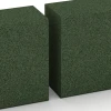 Großaufnahme vom Verbindungssystem von WARCO-Boden 7030 - Gummiblocksteg av gummigranulat im Farbdesign Gräsgrön. Abmessungen 100 x 30 x 15 cm.