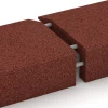 Großaufnahme vom Verbindungssystem von WARCO-Boden 2606 - Gummilist lekplats – L-formad kantsten im Farbdesign Tegelröd. Abmessungen 100 x 40 cm | 4,5/14,5 cm.