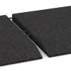 Großaufnahme vom Verbindungssystem von WARCO-Boden 0473 - Eck-Platte (zwei Seiten abgeschrägt) im Farbdesign Anthracite. Abmessungen 500 x 500 x 40 mm.