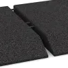 Großaufnahme vom Verbindungssystem von WARCO-Boden 0491 - Eck-Platte (zwei Seiten abgeschrägt) im Farbdesign Anthracite. Abmessungen 500 x 500 x 65 mm.