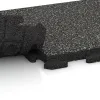 Großaufnahme vom Verbindungssystem von WARCO-Boden 1353 - Fitnessgolv Gummiplattor Classic im Farbdesign Mörkgrå Granit. Abmessungen 500 x 500 x 40 mm.