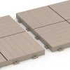 Großaufnahme vom Verbindungssystem von WARCO-Boden 6351 - Mosaik – Trallplattor im Farbdesign Vanilj. Abmessungen 30 x 30 x 2 cm.