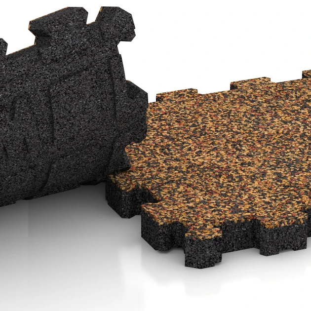 Großaufnahme vom Verbindungssystem von WARCO-Boden 6107 - Poolplatta fogfri im Farbdesign Terrakotta. Abmessungen 30,6 x 30,6 x 3 cm | 0,094 m².