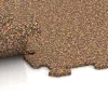 Großaufnahme vom Verbindungssystem von WARCO-Boden 1023 - Fitnessgolv Kompakt im Farbdesign Terra Cotta. Abmessungen 970 x 970 x 8 mm | 0,94 m.