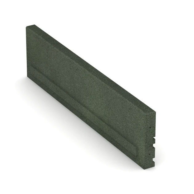 Großaufnahme vom Verbindungssystem von WARCO-Boden 3786 - Gummibordsten im Farbdesign Gräsgrön. Abmessungen 100 × 5 × 25 cm.