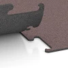 Großaufnahme vom Verbindungssystem von WARCO-Boden 6145 - Fitness Performance Elite Träningsgolv im Farbdesign Mineralröd. Abmessungen 100 x 100 x 1 cm | 1,00 m².