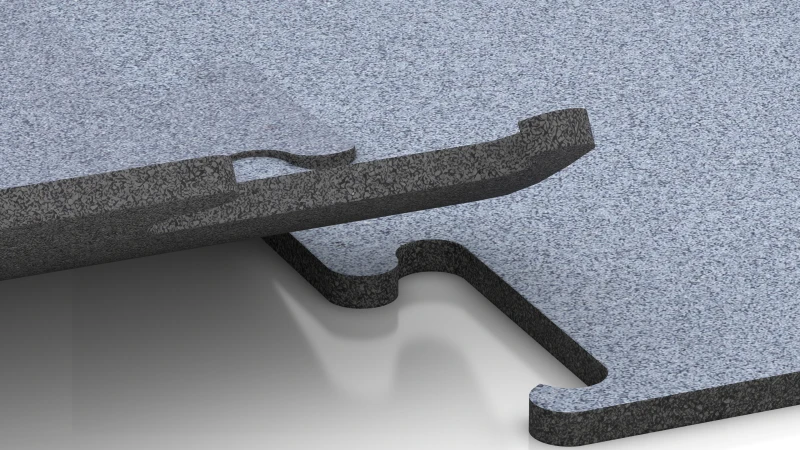 Utskuren pusselsystem utan fals