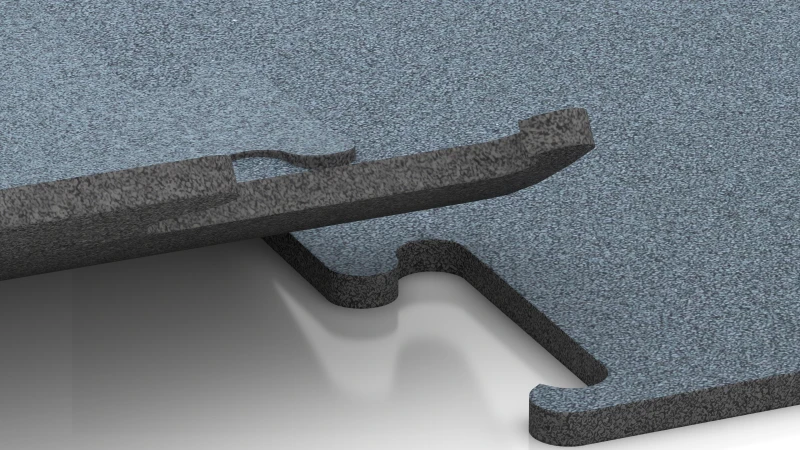 Utskuren pusselsystem utan fals