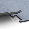 Großaufnahme vom Verbindungssystem von WARCO-Boden 6154 - Fitness Performance Elite Träningsgolv im Farbdesign Dimgrå. Abmessungen 50 x 50 x 1,5 cm | 0,25 m².