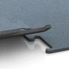 Großaufnahme vom Verbindungssystem von WARCO-Boden 6166 - Fitness Performance Elite Träningsgolv im Farbdesign Åldrat silver. Abmessungen 50 x 50 x 1,5 cm | 0,25 m².