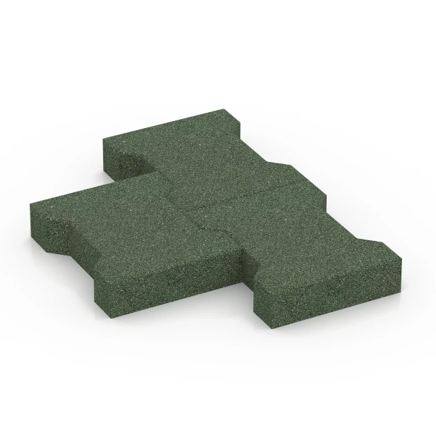 Großaufnahme vom Verbindungssystem von WARCO-Boden 7070 - Marksten im Farbdesign Gräsgrön. Abmessungen 20 x 16,5 x 4,5 cm | 0,0278 m².