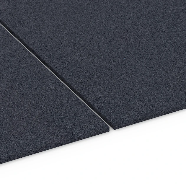 Großaufnahme vom Verbindungssystem von WARCO-Boden 6175 - Fitness Performance Elite Träningsgolv im Farbdesign Antracit. Abmessungen 100 × 100 × 1,5 cm.
