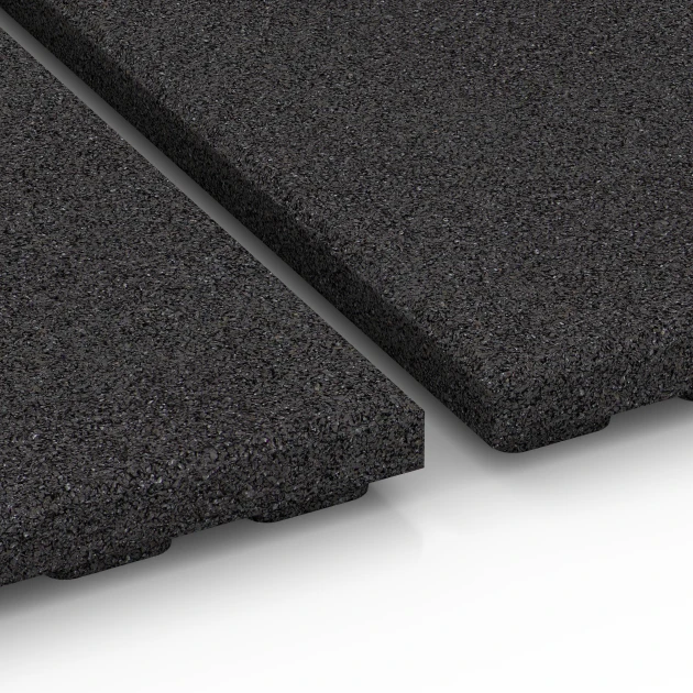 Großaufnahme vom Verbindungssystem von WARCO-Boden 6387 - Stallmatta Premium im Farbdesign Antracit. Abmessungen 100 x 100 x 4,5 cm | 1,00 m².