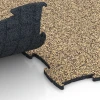 Großaufnahme vom Verbindungssystem von WARCO-Boden 6813 - Agilitygolv hundsport im Farbdesign Rattan. Abmessungen 97,1 x 97,1 × 1,8 cm.