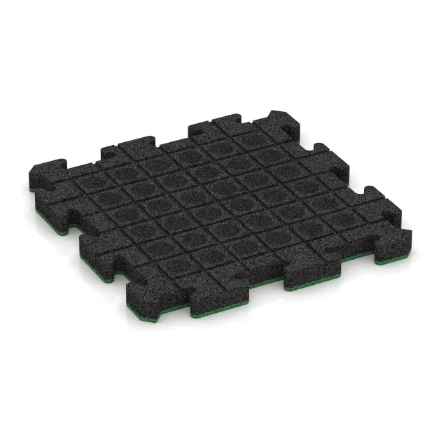 Aufsicht auf die Unterseite, also die Bodenseite von WARCO-Formteil 5188 - Gummibeläggning för sport im Format 500 x 500 x 40 mm.