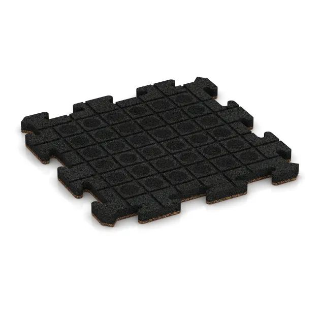 Aufsicht auf die Unterseite, also die Bodenseite von WARCO-Formteil 4116 - Gummibeläggning för sport HD im Format 500 x 500 x 30 mm.