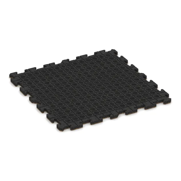 Aufsicht auf die Unterseite, also die Bodenseite von WARCO-Formteil 3225 - Spiel-Bodenbelag im Format 1000 x 1000 x 30 mm.