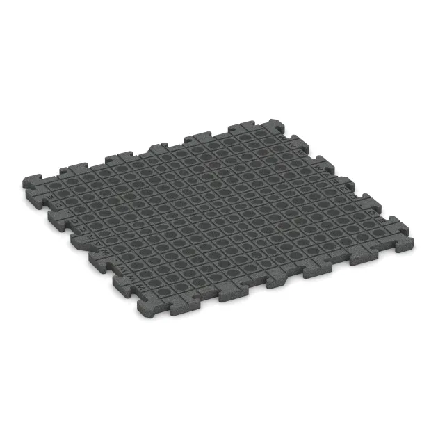 Aufsicht auf die Unterseite, also die Bodenseite von WARCO-Formteil 3327 - Spiel-Bodenbelag im Format 1000 x 1000 x 30 mm.