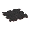 Aufsicht auf die Unterseite, also die Bodenseite von WARCO-Formteil 6218 - Sportgolvsplatta 1,8 cm im Format 500 x 500 x 18 mm.