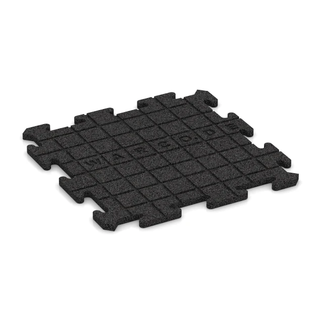 Aufsicht auf die Unterseite, also die Bodenseite von WARCO-Formteil 0188 - Träningsmatta 18 mm im Format 50 x 50 x 1,8 cm | 0,25 m².