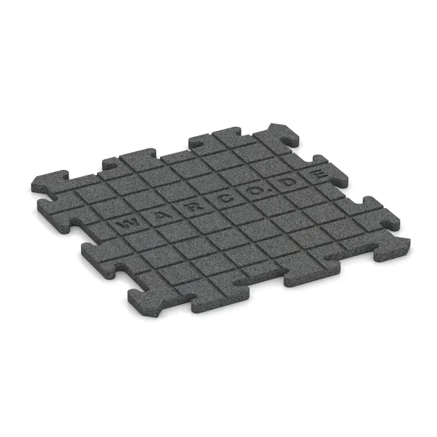 Aufsicht auf die Unterseite, also die Bodenseite von WARCO-Formteil 3914 - Hundgolvplatta im Format 500 x 500 x 18 mm.