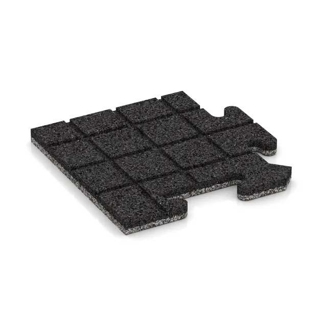 Aufsicht auf die Unterseite, also die Bodenseite von WARCO-Formteil 4684 - Hörnplatta HD im Format 235 x 235 x 18 mm.