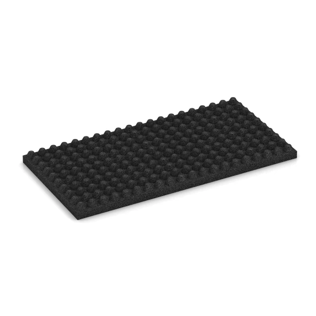 Aufsicht auf die Unterseite, also die Bodenseite von WARCO-Formteil 3643 - Lyxig stallmatta im Format 1000 x 500 x 55 mm.