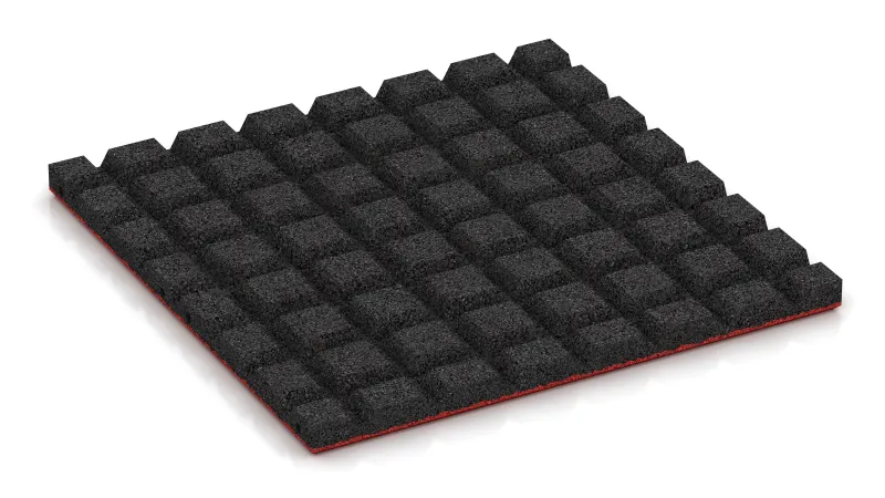 Struktur av 15 mm höga avkapade pyramider