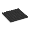 Aufsicht auf die Unterseite, also die Bodenseite von WARCO-Formteil 5476 - Fallskyddsmatta 3 cm - EN 1177 ≤ 100 cm im Format 500 x 500 x 30 mm.