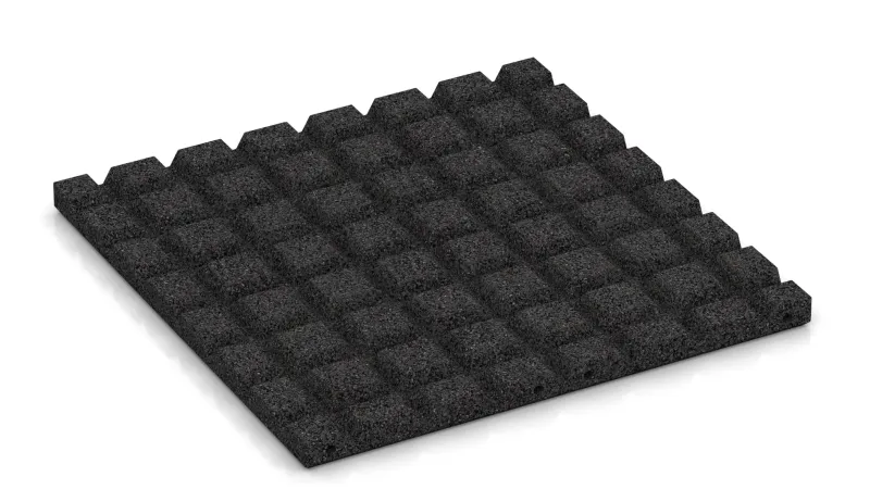 Struktur av 15 mm höga avkapade pyramider