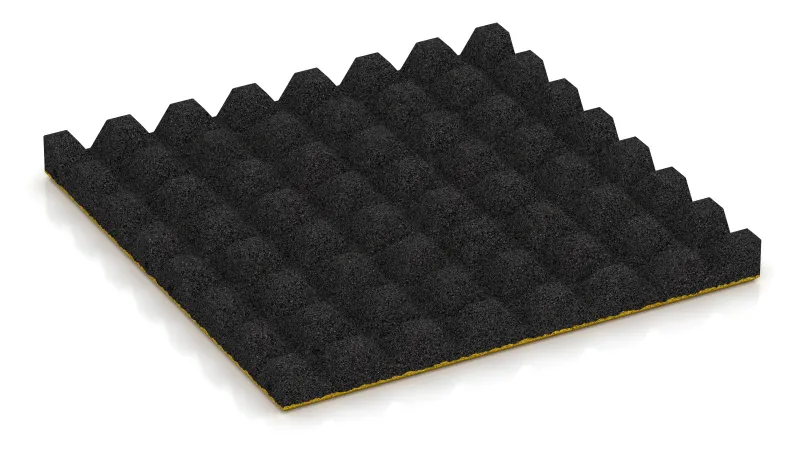Struktur av 28 mm höga avkapade pyramider