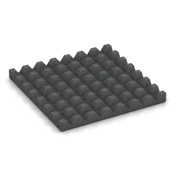 Aufsicht auf die Unterseite, also die Bodenseite von WARCO-Formteil 0657 - Väggskyddsplatta im Format 500 x 500 x 45 mm.