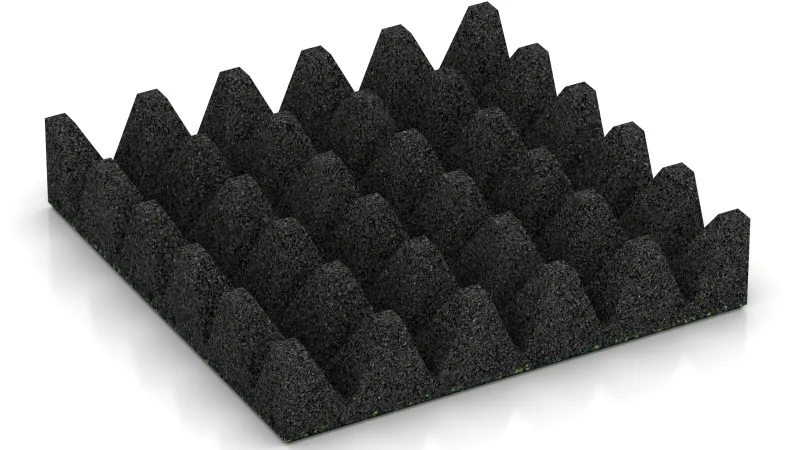 Struktur av 75 mm höga avkapade pyramider