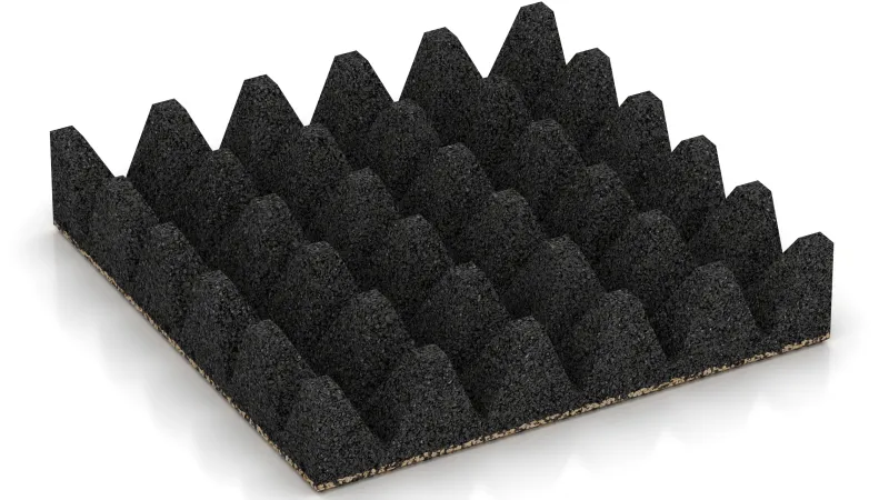 Struktur av 75 mm höga avkapade pyramider