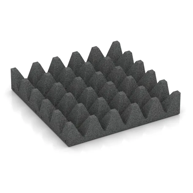 Aufsicht auf die Unterseite, also die Bodenseite von WARCO-Formteil 0747 - Fallskyddsplatta för lekplats im Format 500 x 500 x 100 mm.