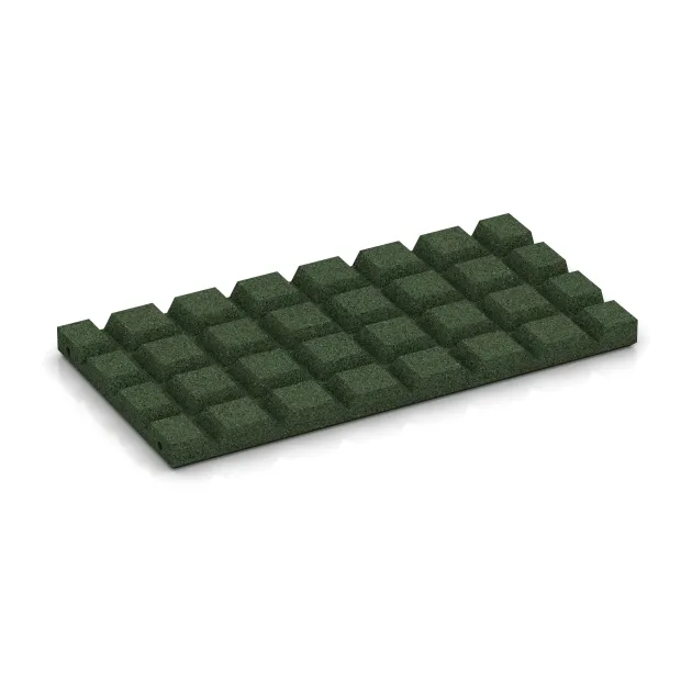 Aufsicht auf die Unterseite, also die Bodenseite von WARCO-Formteil 0381 - halbe Platte im Format 500 x 250 x 30 mm.