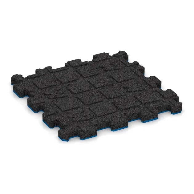 Aufsicht auf die Unterseite, also die Bodenseite von WARCO-Formteil 4415 - Poolplatta fogfri im Format 306 x 306 x 20 mm.